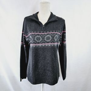 Meister Wool Blend Snowflake 1/4 Zip Pullover Sweater X-large